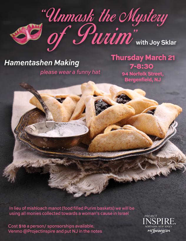Unmask the Mystery of Purim - Hamentashen Making with Joy Sklar