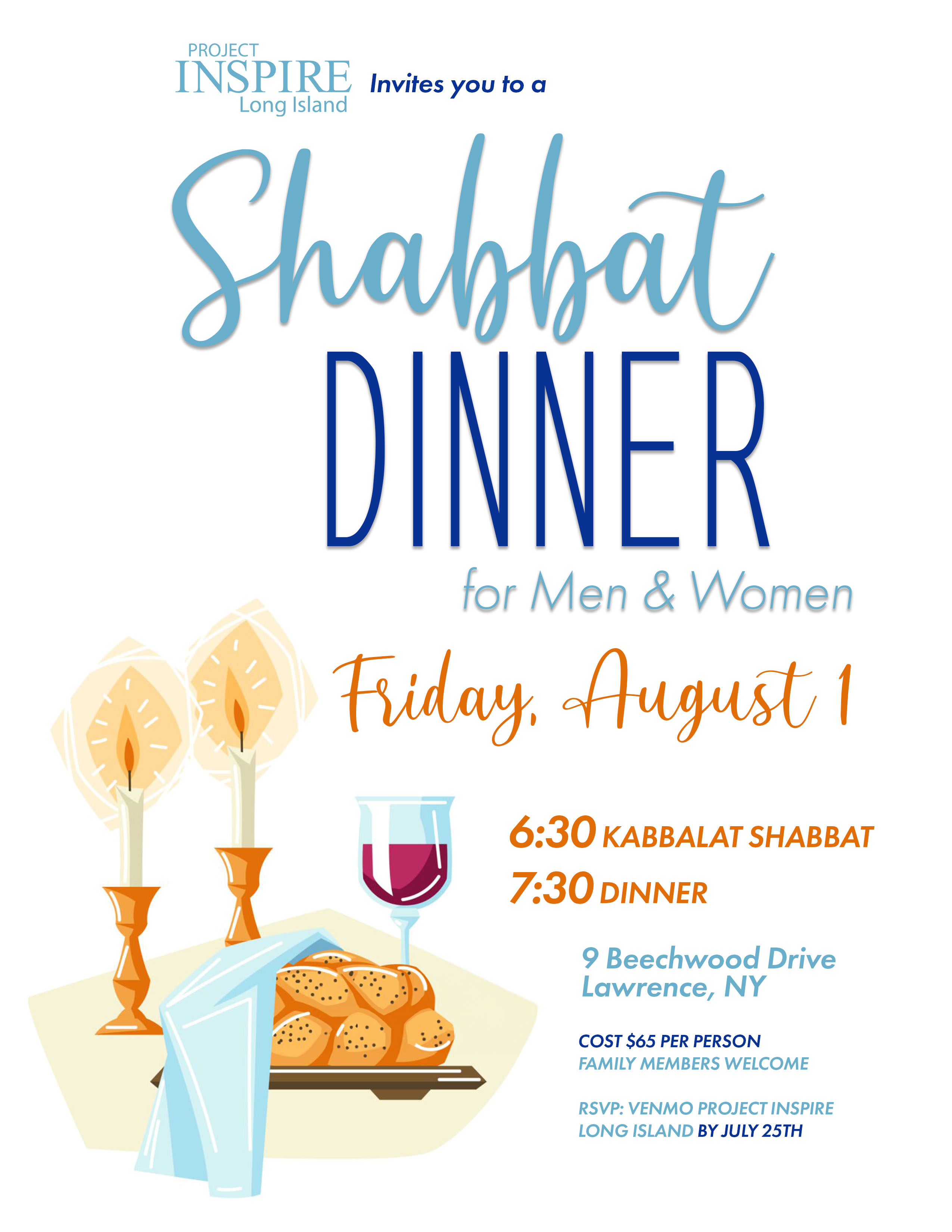 Shabbat Dinner for Men & Women
