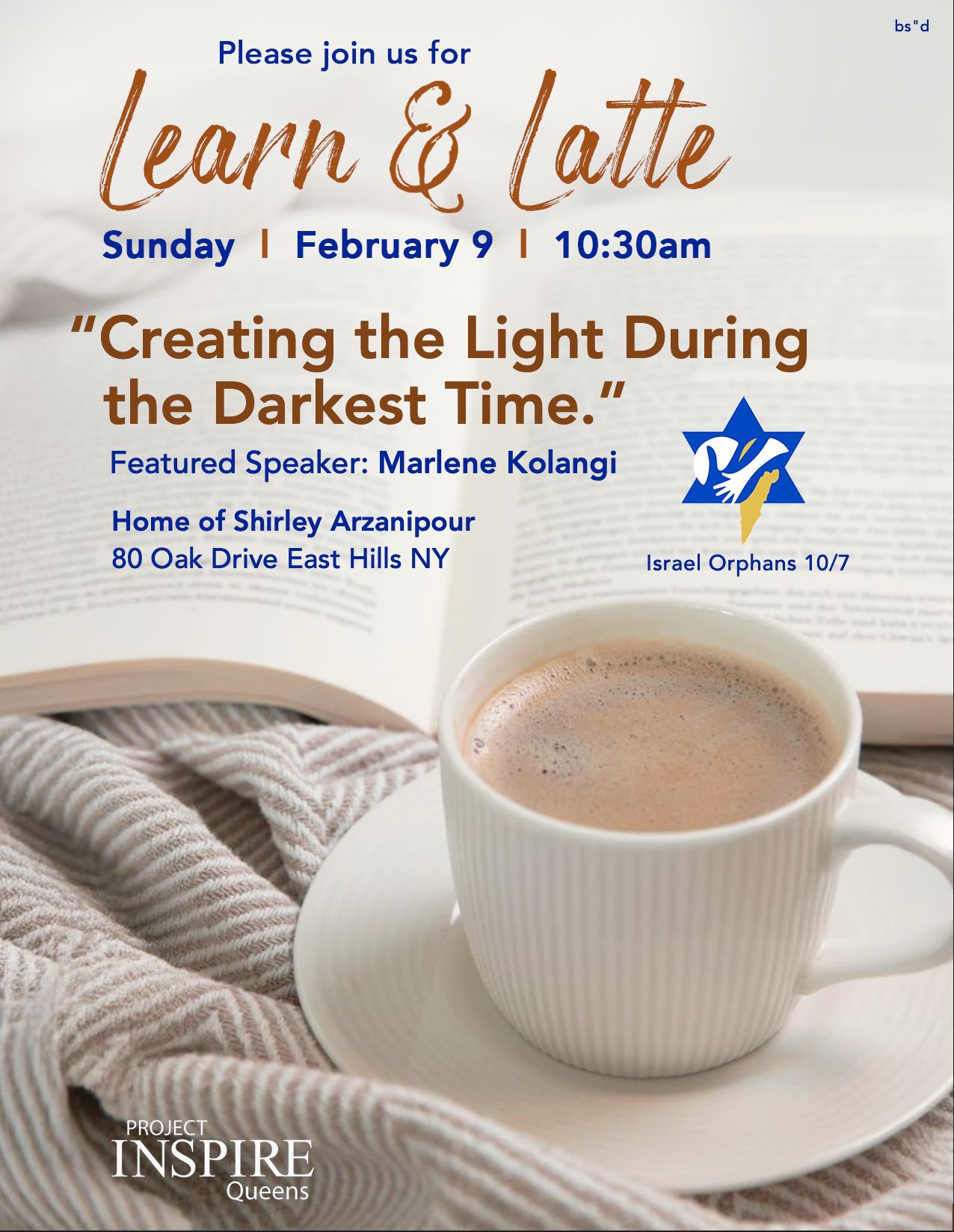 Learn & Latte Creating the Light During the Darkest Time