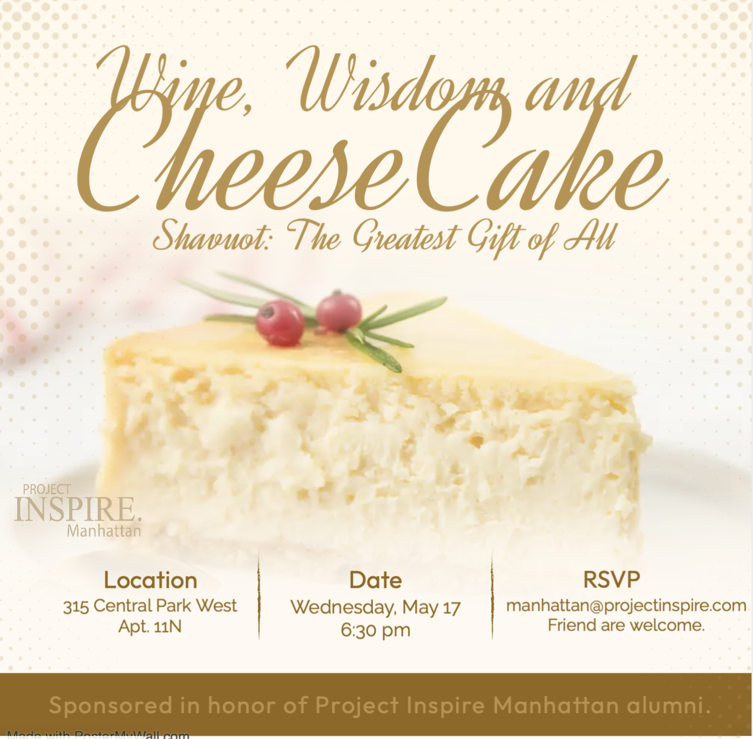 Wine, Wisdom and Cheesecake